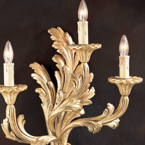 beautiful hand-carved in Italy sconces in gold leaf finish