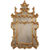 Chippendale style carved wood mirror with pagoda motif, antiqued goldleaf finish and antiqued glass; Hand made in Italy; available at www.InvitingHome.com