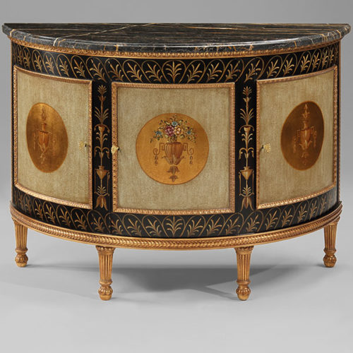 Neoclassic Demilune Cabinet
