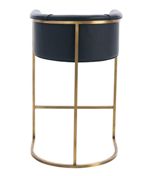 Box Style Bar Stool With Leather Seat