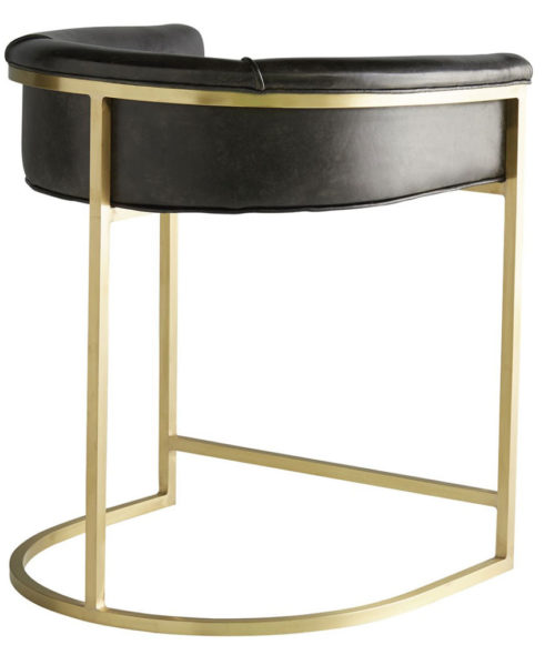 Bar Stool With Antique Brass Finish On Brass Frame