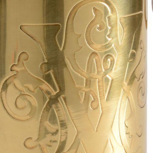 Brass Wine Chilling Bucket With Hand Etched Design