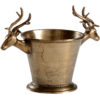 brass ice bucket with deer head handles