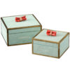 Blue Shagreen Boxes (set of 2)