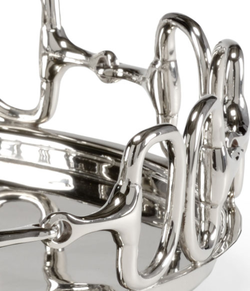 Silver Cocktail Tray With Stirrup Design