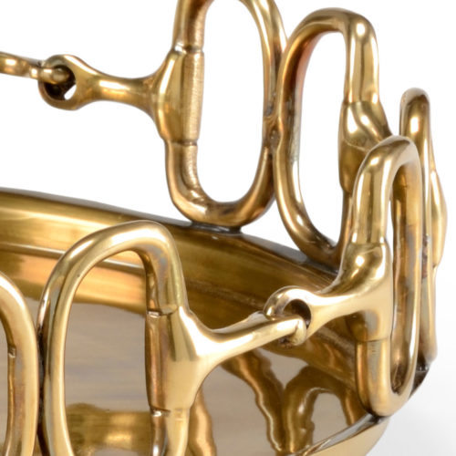 Brass Serving Tray With Elegant Stirrup Design