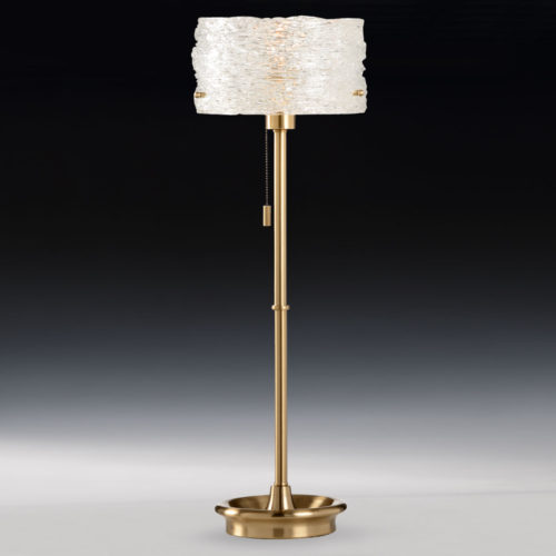 Brass Table Lamp With Glass Shade