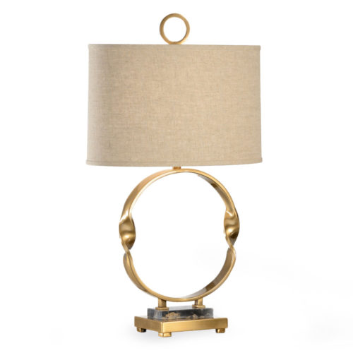 antique brass table lamp with twist design; available at InvitingHome.com