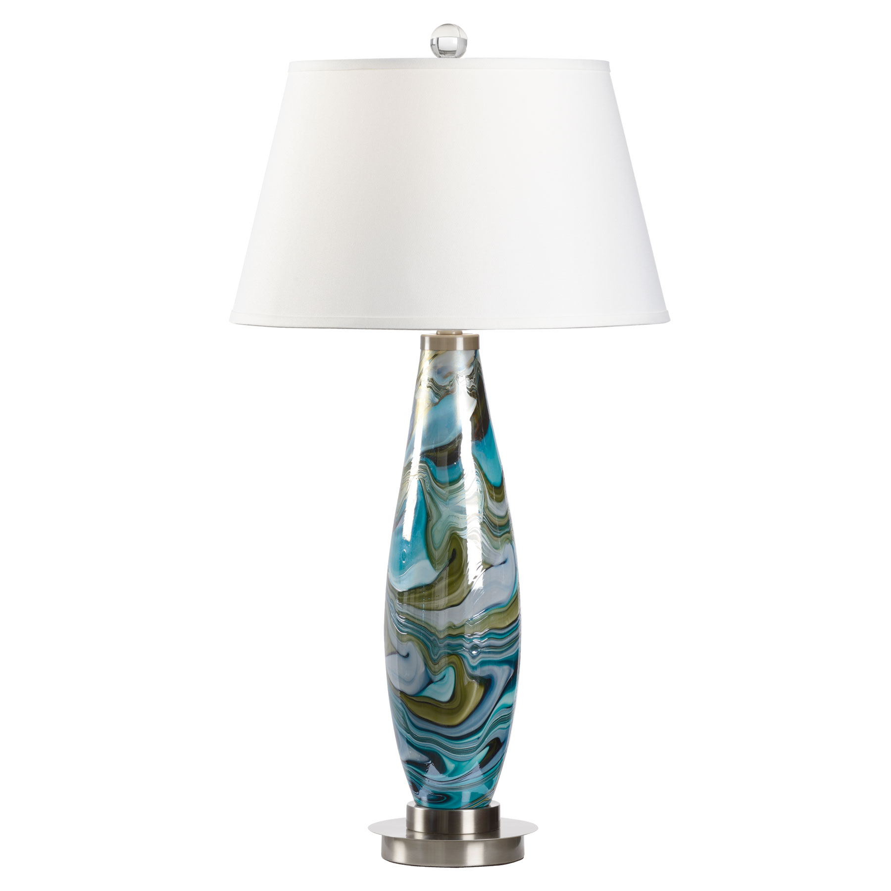 Art Glass Table Lamp Inviting Home, Azure Art Glass Table Lamps