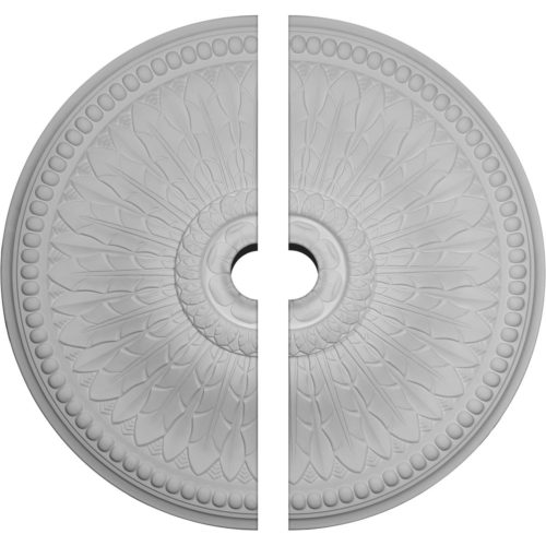 two piece Tilly Ceiling Medallion (large). Tilly ceiling medallion designed with radiating leaf and beaded trim.