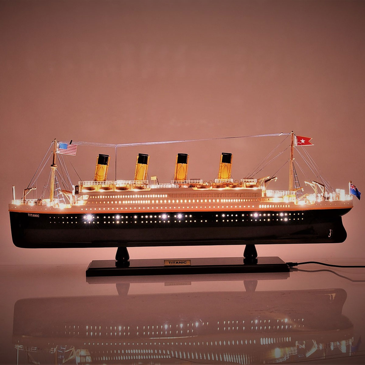 Titanic With Lights L80 Beautiful Wooden Model Cruise Ship 