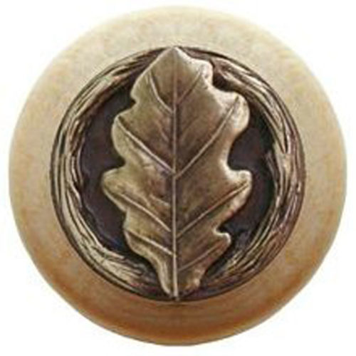 Oak-Leaf Natural Wood Knobs