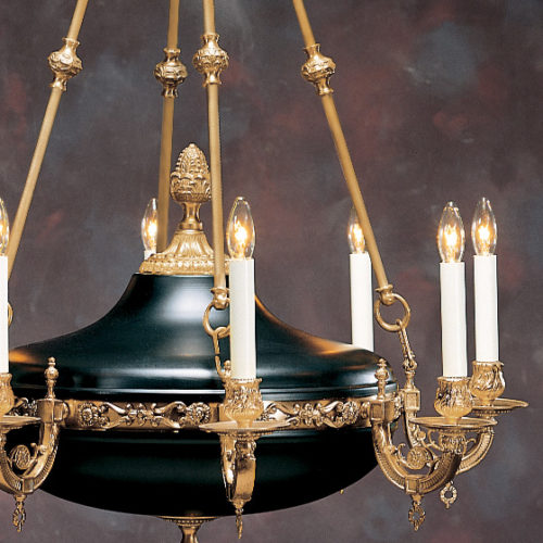 Empire Chandelier With Black Accents Detailed Image