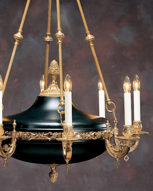 Empire Chandelier With Black Accents Detailed Image