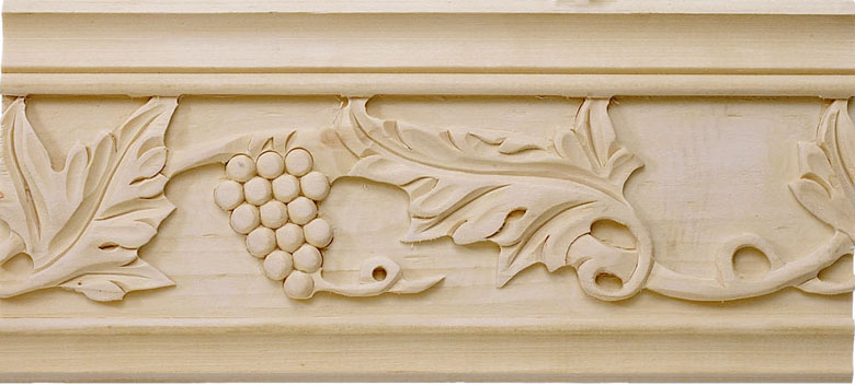 Sonoma Carved Crown Molding - bass wood