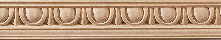 Egg-and-Dart Carved Crown Molding - bass wood