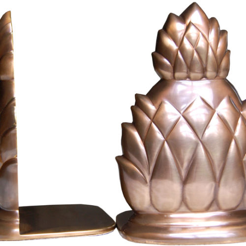 Solid Brass Bookends With Pineapple Design