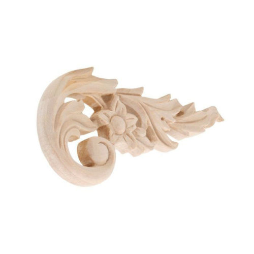 The Bakersfield scroll wood carving is hand crafted from premium selected North American hardwoods. This wood carving features carved in deep relief elegant flowers and leaf scrolls motif.