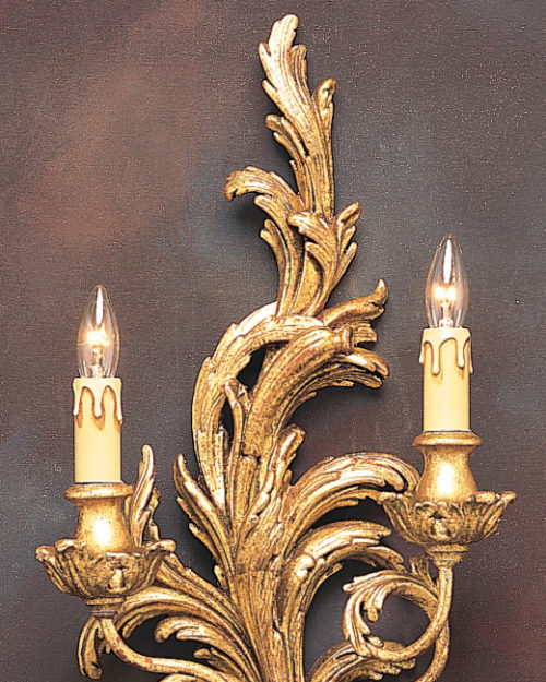 French Style Sconce With Leaf Motif Detailed Image