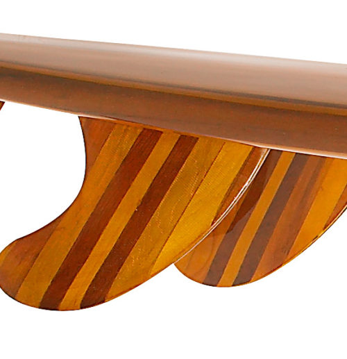 wooden surfboard details