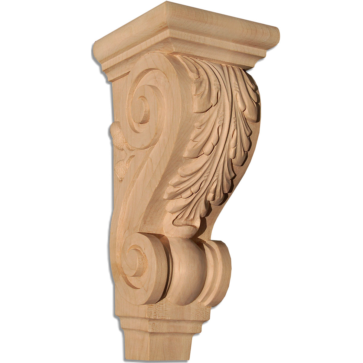 Maple Wood Decorative Corbel Acanthus Carving 