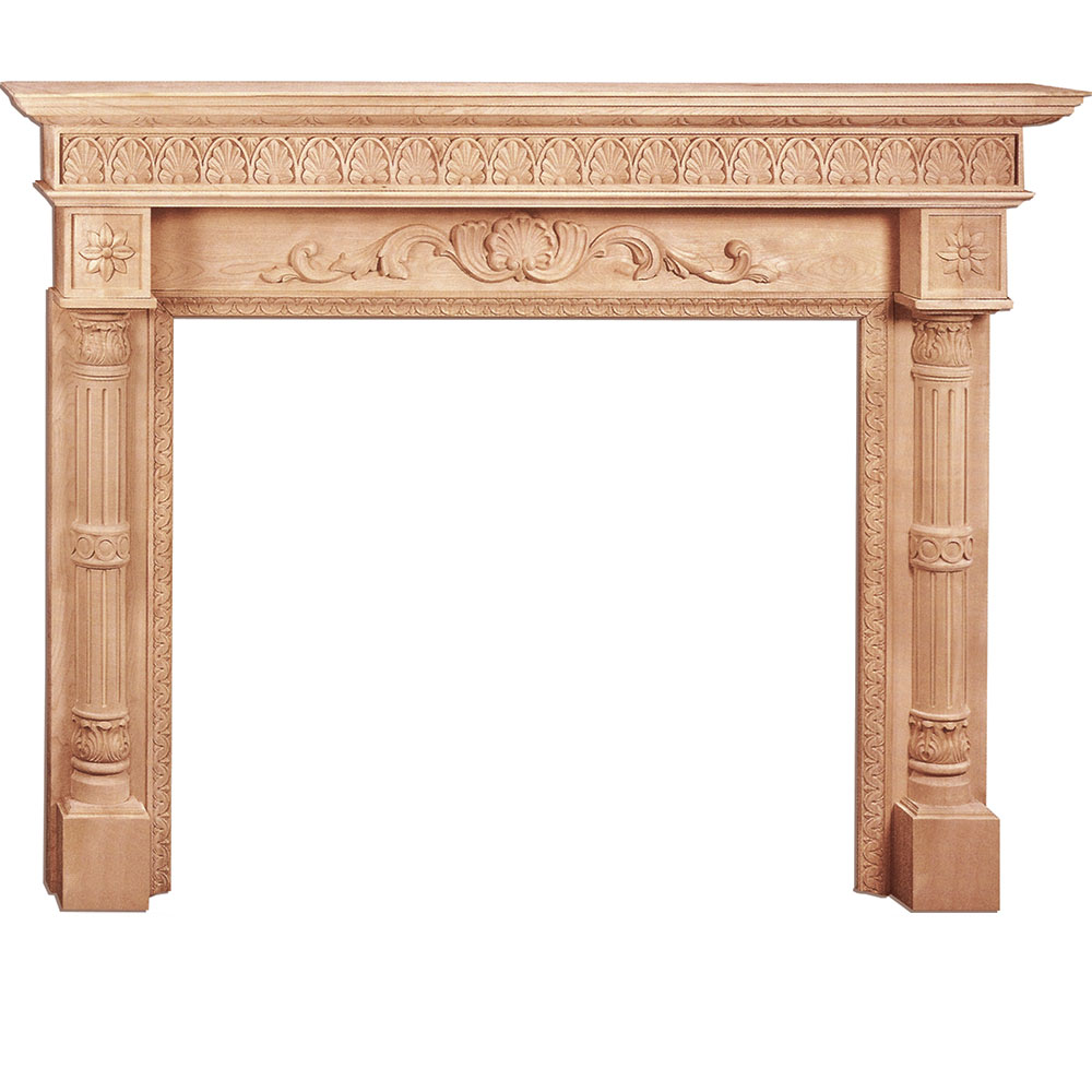 Delaware Fireplace Mantel Wood, Carved Fireplace Mantel Shelf