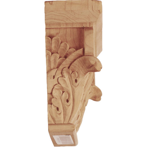 Roman wood capitals are carved in a deep relief with rising acanthus leaf and scroll motif