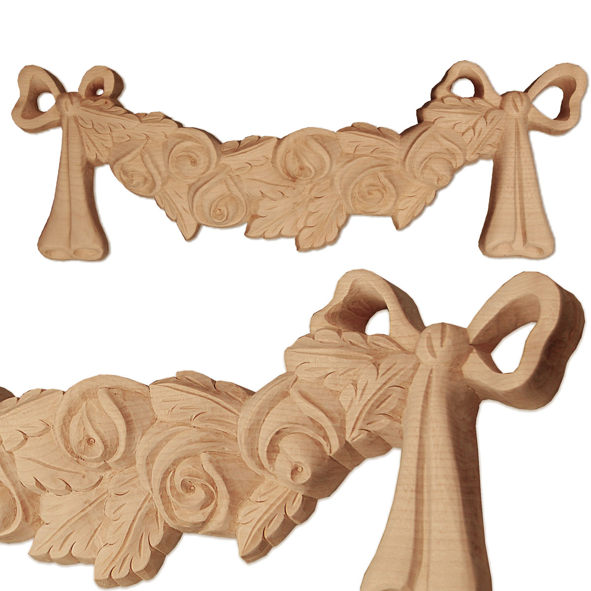 FLORAL SWAGS  BOWS/MEDALLION Appliques Architectural Furniture Onlay Mount 