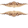 Mesa center wood carvings are hand carved from premium selected hardwoods. Wood carvings feature carved in deep relief scrolled leaf motif with shell center and beaded accents