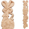 Hand-carved floral drop vertical wooden onlays