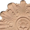 Atlanta wood rosettes are carved in a deep relief with acanthus leaf motif