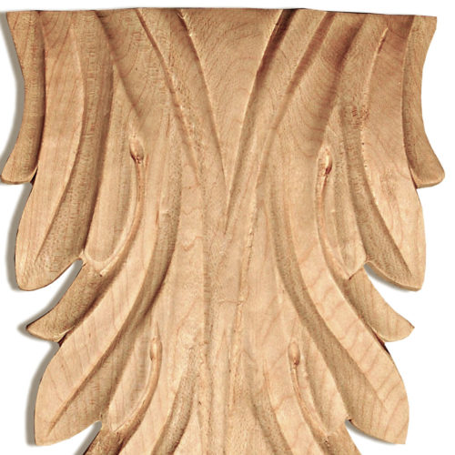 Escalon wood plaques are carved in a deep relief with leaf motif
