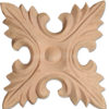 Sarasota square wood rosettes are carved in a deep relief with leaf motif