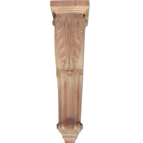Extra Large Atlanta corbels have a traditional carved in a deep relief acanthus leaf design with graceful leaf scrolls on the sides.