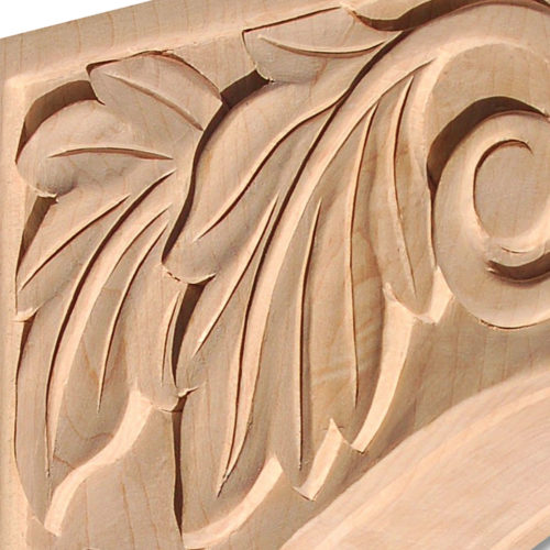 Elegant design of Tucson hard wood brackets features beautiful grape leaf scrolls and grape clusters