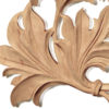 Wood carving features carved in deep relief elegant grape vines with grape clusters