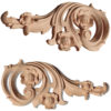 Arcadia carved wood scrolls is hand crafted from premium selected white hardwood. Wood carvings feature carved in deep relief flowers with elegant leaf scrolls