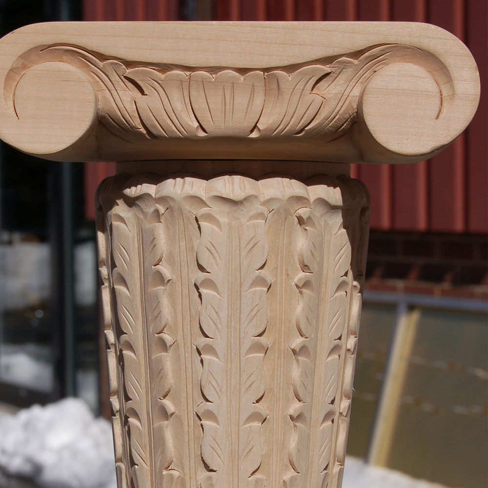 carved wood columns