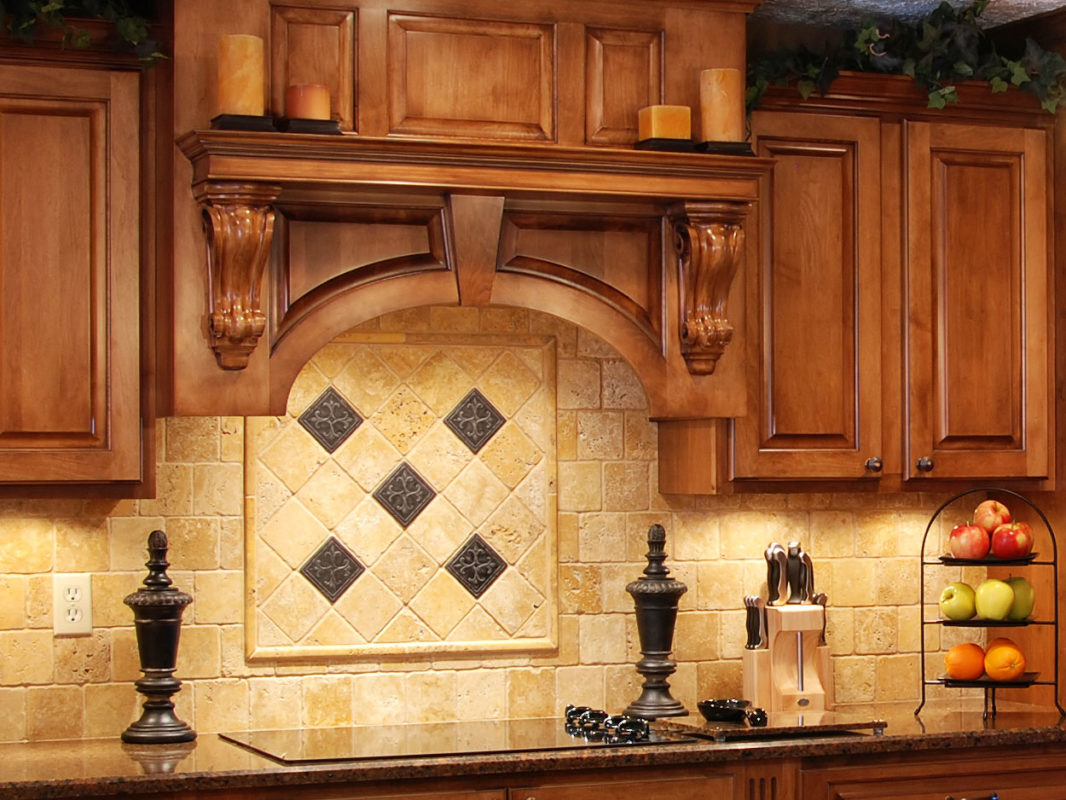 Traditional kitchen design with corbels