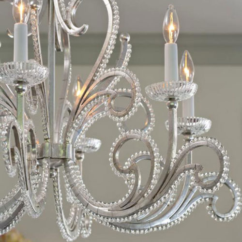 silver chandeliers