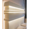 headboard with modern molding for indirect lighting