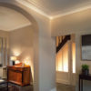 Modern interior with Miami Art Deco molding with indirect lighting; Modern molding ideas; Art Deco interiors inspiration