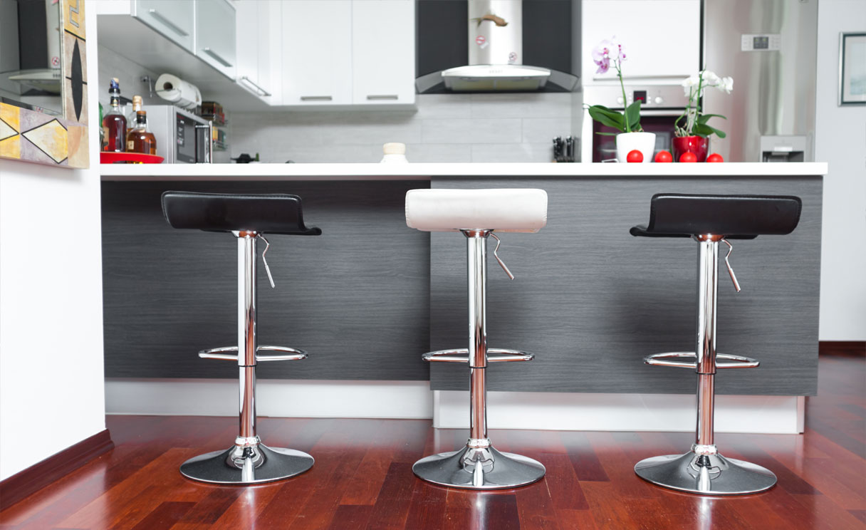 modern kitchen design with unique eat-in counter design; ; kitchen design ideas; kitchen decor inspiration