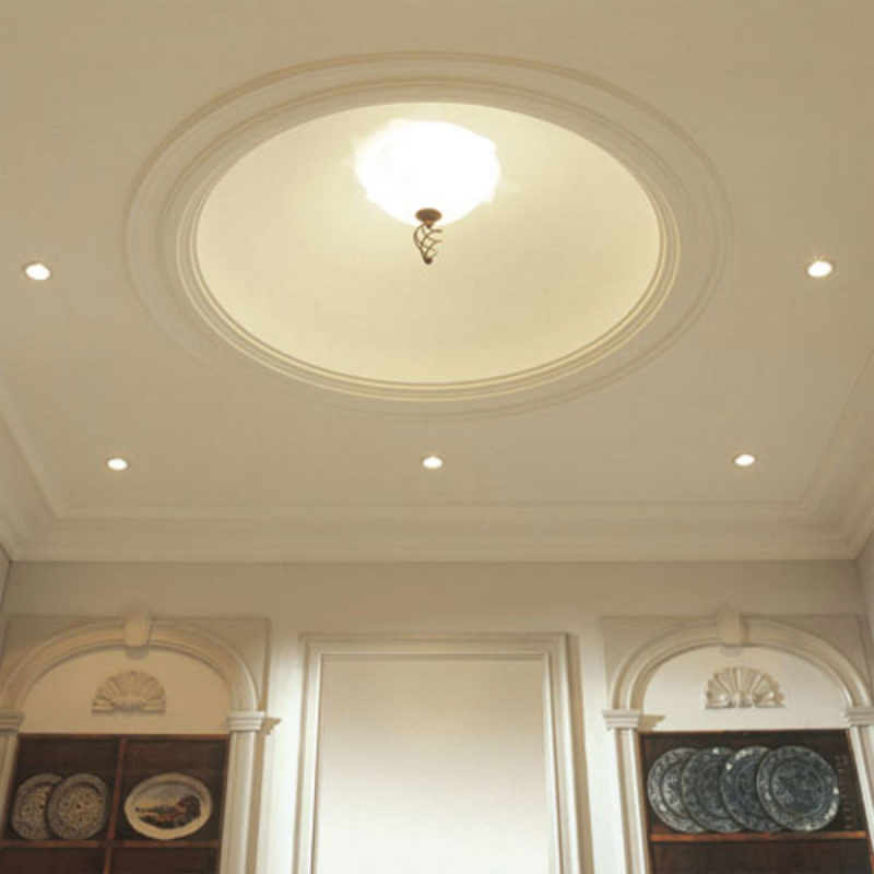 ceiling dome with flexible molding trim; ceiling design ideas and inspiration