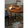 Living room decor with 19th-century English style accent inlaid table; available at InvitingHome.com