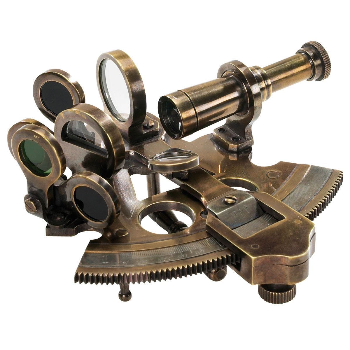 Ventura Brass Sextant with Two Interchangable Telescope Hard Wood Box 