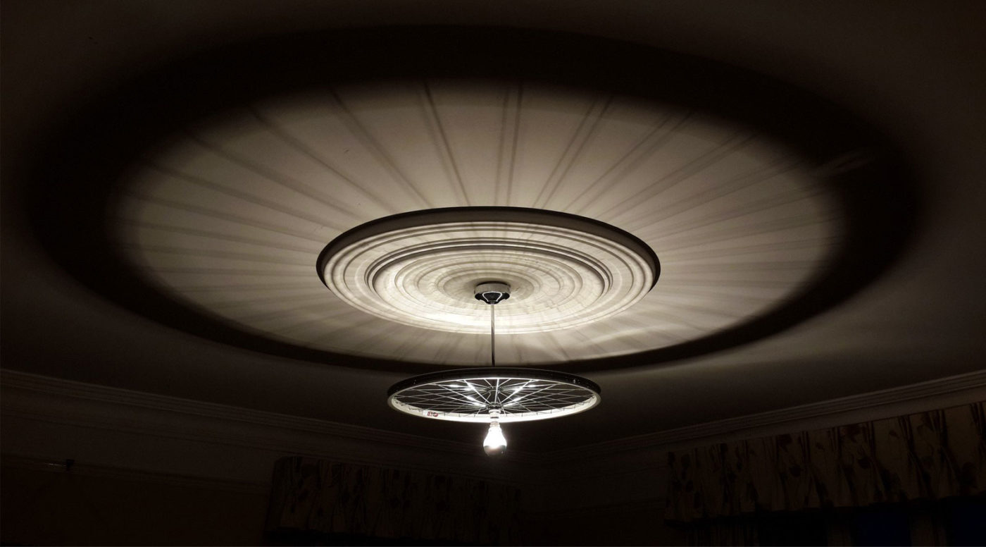 ceiling medallion with bike wheel ceiling light