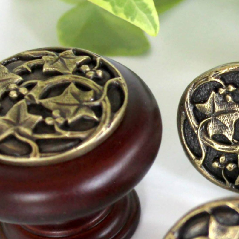 garden and nature inspired decorative hardware for cabinets; decorative pulls