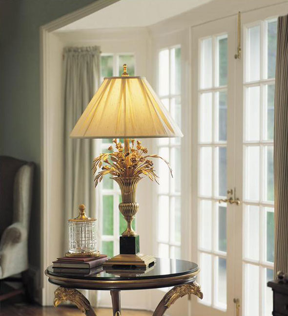 solid cast brass table lamp available at InvitingHome.com
