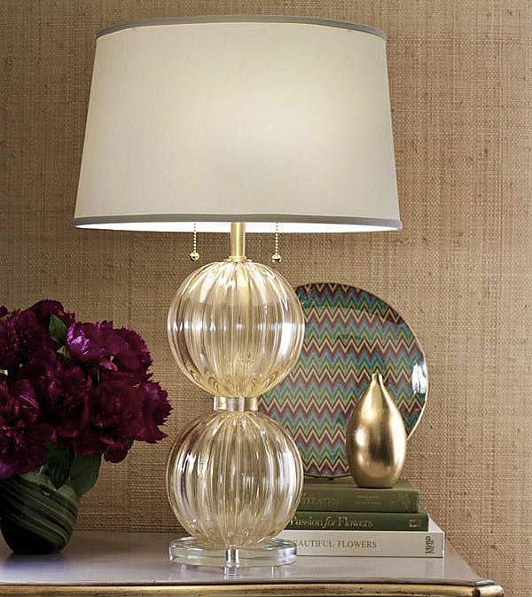 interior with gold Venetian glass lamp from Murano (Italy)